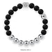 Silicone 316 Steel Silver Anions Black Elastic Bracelets