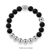 Silicone 316 Steel Silver Anions Black Elastic Bracelets