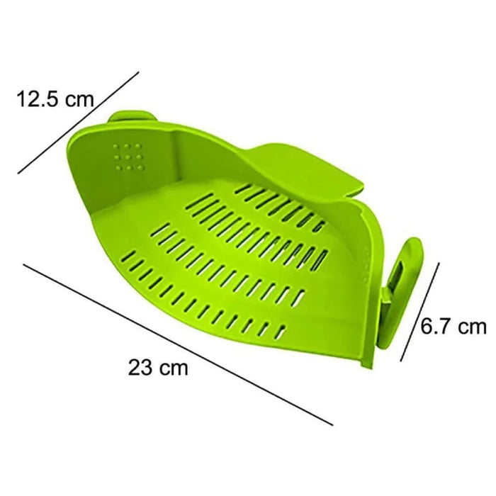 Silicone Anti Spill Pan Pot Strainer For Pasta Fruit