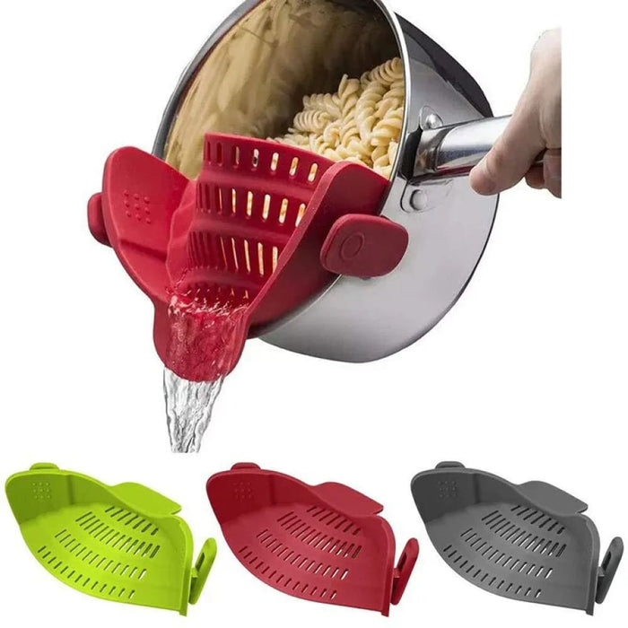 Silicone Anti Spill Pan Pot Strainer For Pasta Fruit