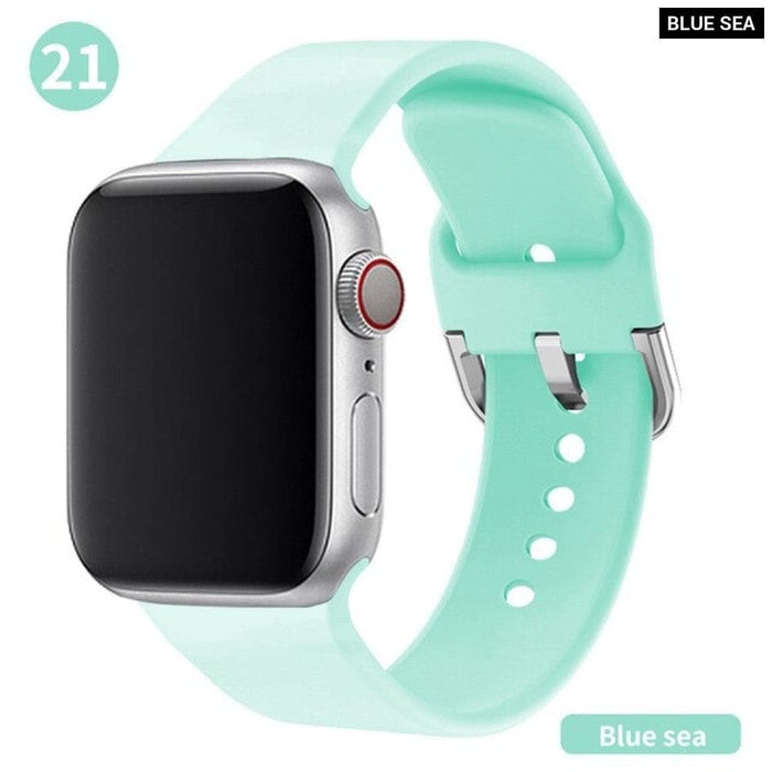 Silicone Rubber Multicolour Watchband Strap For Apple Watch