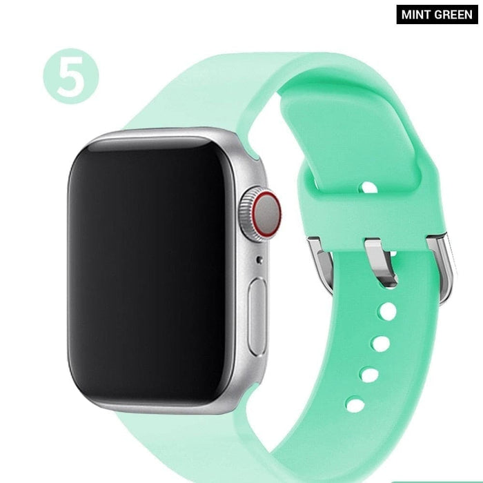 Silicone Rubber Multicolour Watchband Strap For Apple Watch