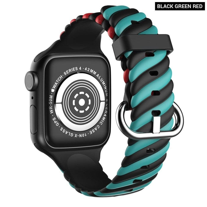 Silicone Rubber Watchband Strap For Apple Watch