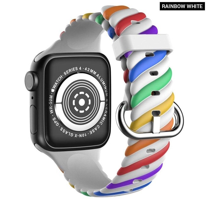 Silicone Rubber Watchband Strap For Apple Watch