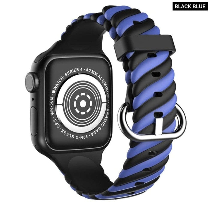 Silicone Rubber Watchband Strap For Apple Watch