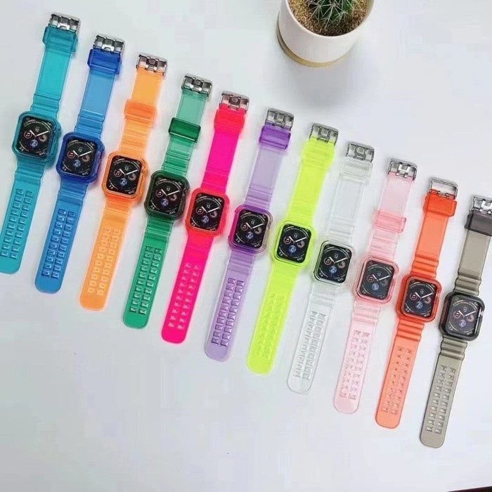 Silicone Transparent Correa Sport Rubber Strap For Apple