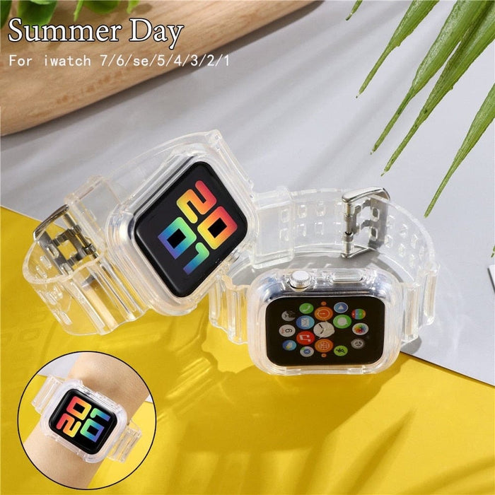 Silicone Transparent Correa Sport Rubber Strap For Apple