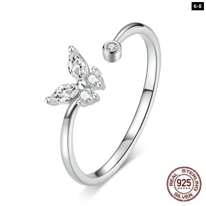 Silver Butterfly Tail Ring Trendy Jewelry Dazzling