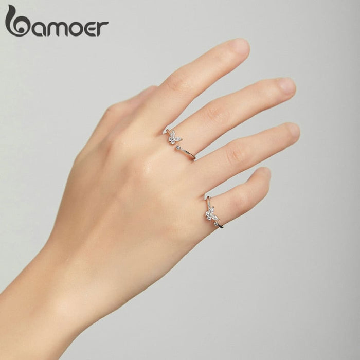 Silver Butterfly Tail Ring Trendy Jewelry Dazzling