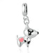 Silver Colour Pink Heart Dog Animal Pendants Charms Fit