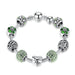 Silver Plated Charm Love And Flower Beads Women Bracelet