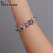 Silver Plated Charm Love And Flower Beads Women Bracelet