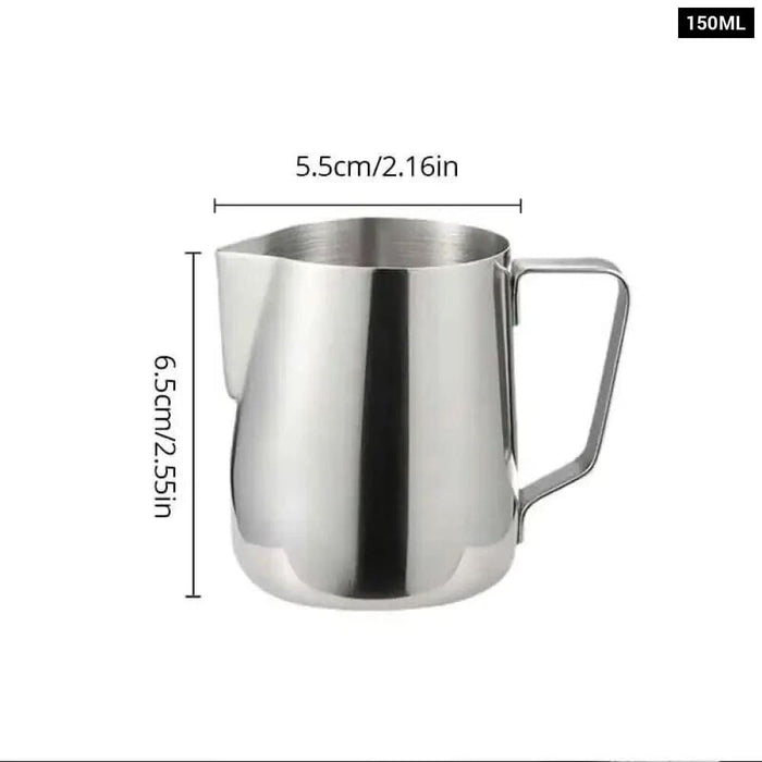 1pc Silver Stainless Steel Steaming Coffee Latte Milk