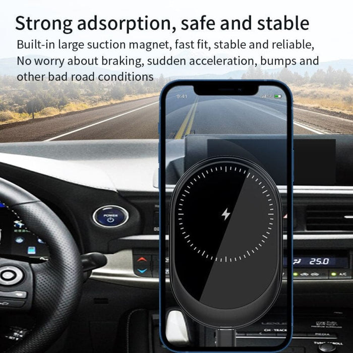 15w Simple Design Magnetic Wireless Car Charger For Iphone