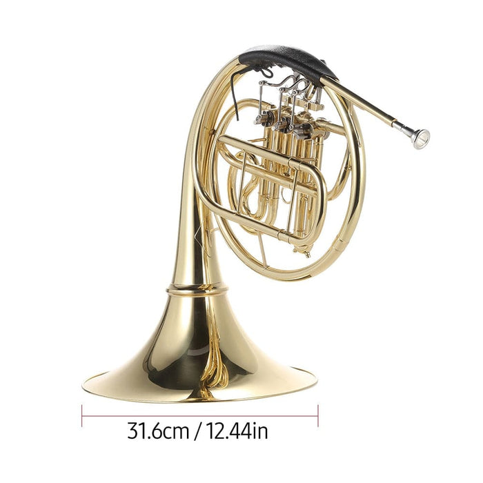 Bb Single French Horn 3 Key Brass Gold Lacquer Single - row