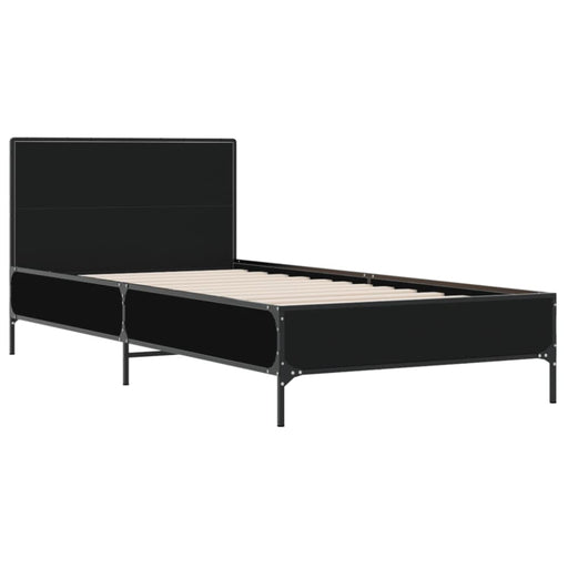 Single Size Bed Frame Black 90x190 Cm Engineered Wood