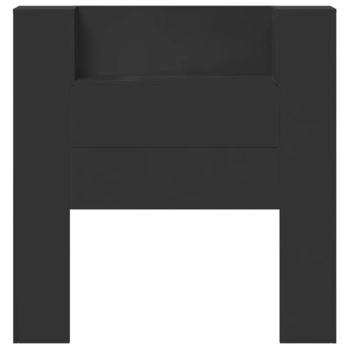 Single Size Headboard Cabinet With Led Black 100x16.5x103.5