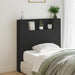 Single Size Headboard Cabinet With Led Black 100x16.5x103.5