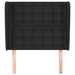 Single Size Headboard With Ears Black 83x23x118/128 Cm Faux