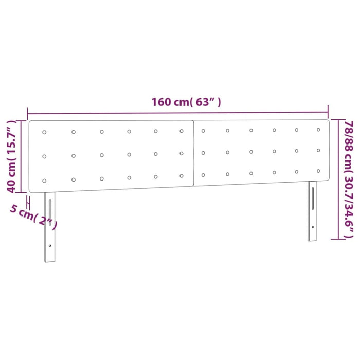 Single Size Headboards 2 Pcs Black 80x5x78/88 Cm Faux