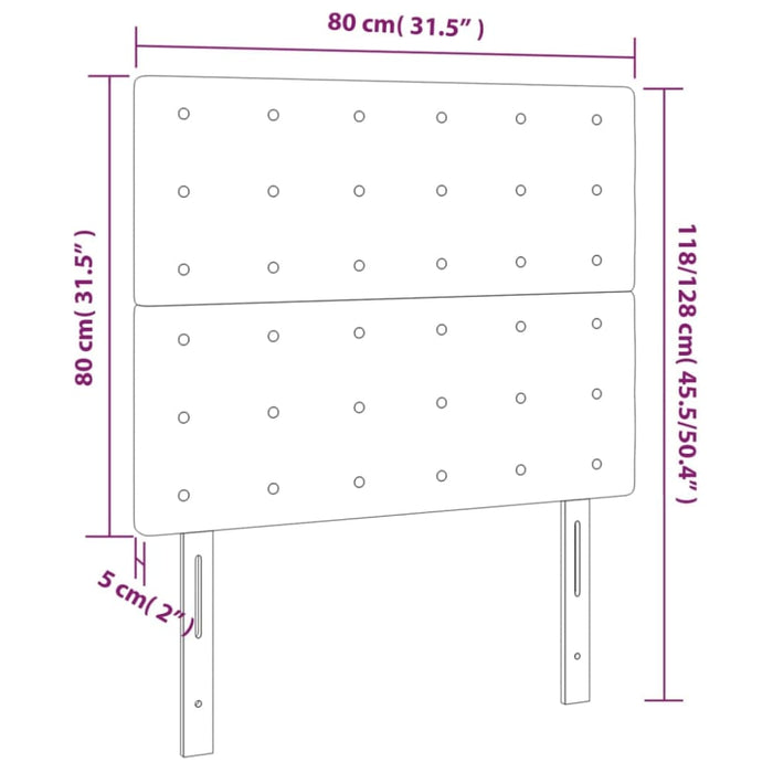 Single Size Headboards 2 Pcs Black 80x5x78/88 Cm Faux