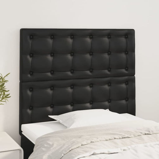 Single Size Headboards 2 Pcs Black 80x5x78/88 Cm Faux