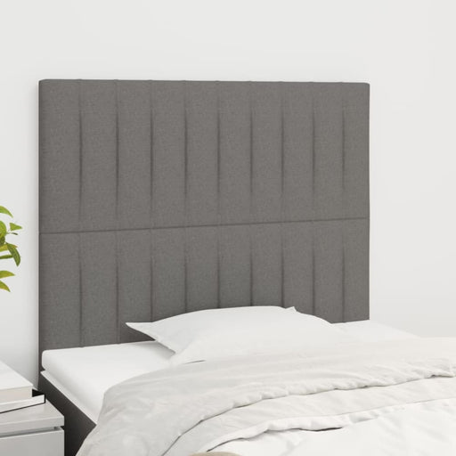 Single Size Headboards 2 Pcs Dark Grey 80x5x78/88 Cm Fabric