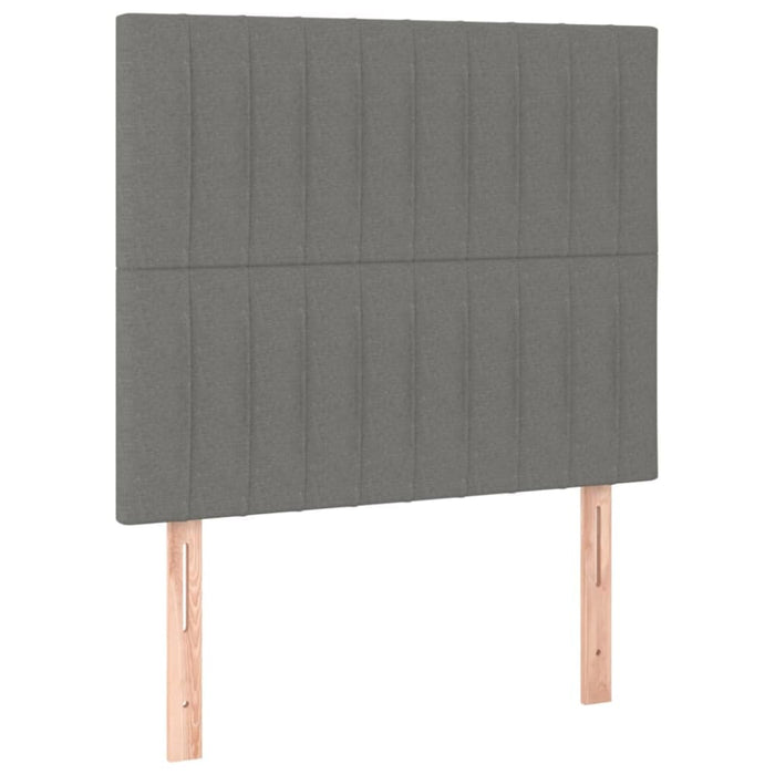 Single Size Headboards 2 Pcs Dark Grey 80x5x78/88 Cm Fabric