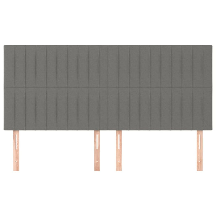 Single Size Headboards 4 Pcs Dark Grey 80x5x78/88 Cm Fabric