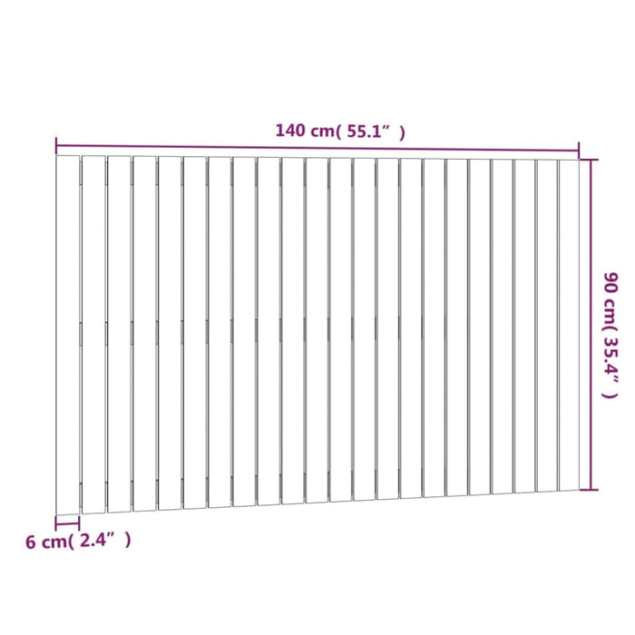 Single Size Wall Headboard 140x3x90 Cm Solid Wood Pine