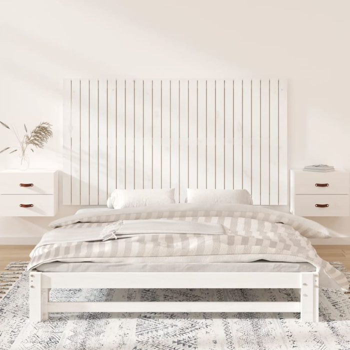 Single Size Wall Headboard White 159.5x3x90 Cm Solid Wood