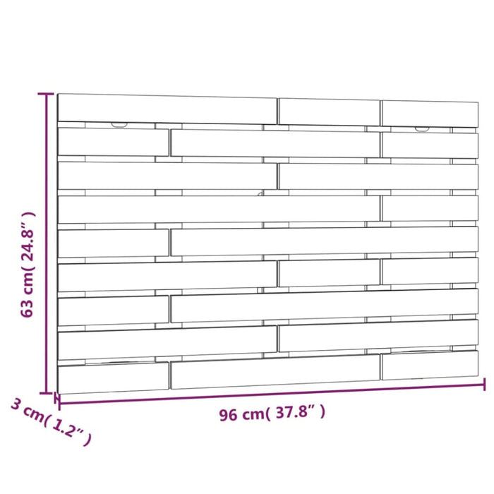 Single Size Wall Headboard White 96x3x63 Cm Solid Wood Pine