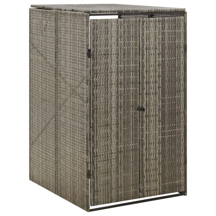 Single Wheelie Bin Shed Grey 70x80x117 Cm Poly Rattan Toknla