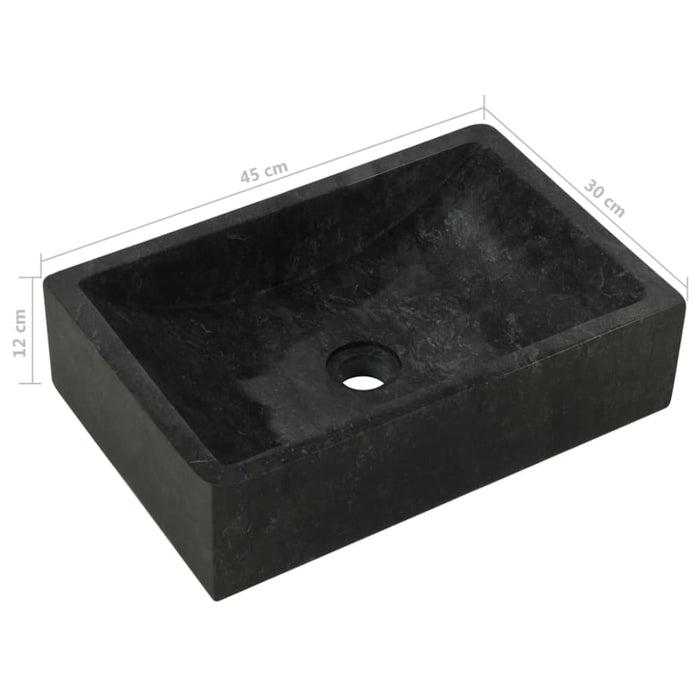 Sink 45x30x12 Cm Marble Black Oaxiix