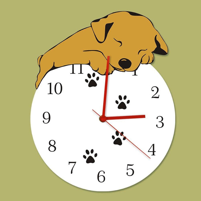 Sleeping Dog Round Wall Clock