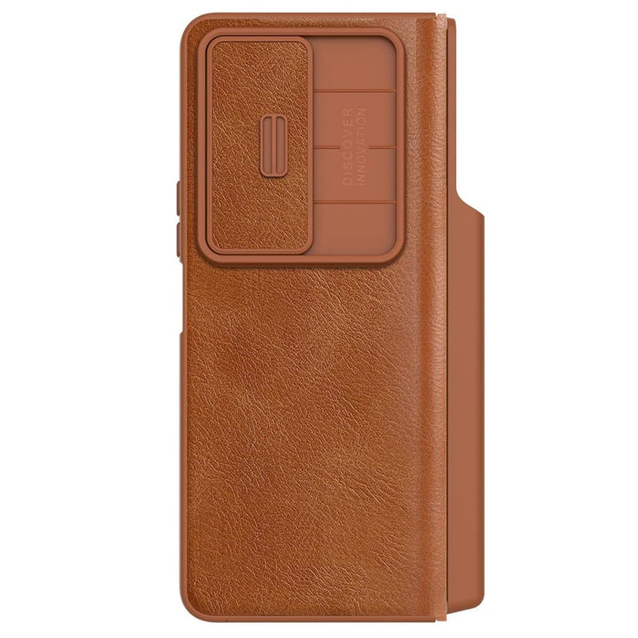 Sliding Camera Leather Case For Samsung Fold 4 5g