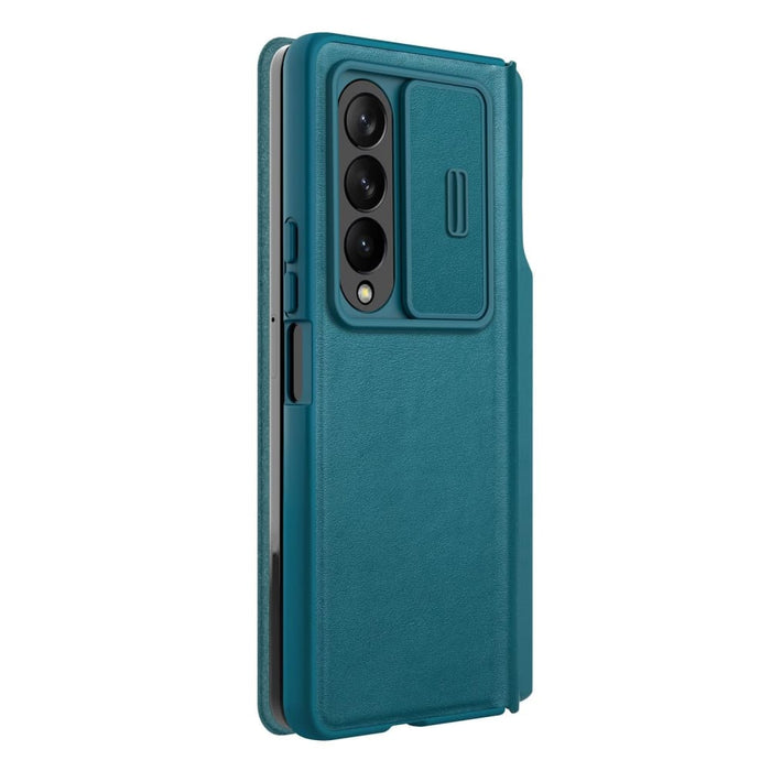 Sliding Camera Leather Case For Samsung Fold 4 5g