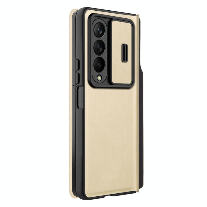 Sliding Camera Leather Case For Samsung Fold 4 5g