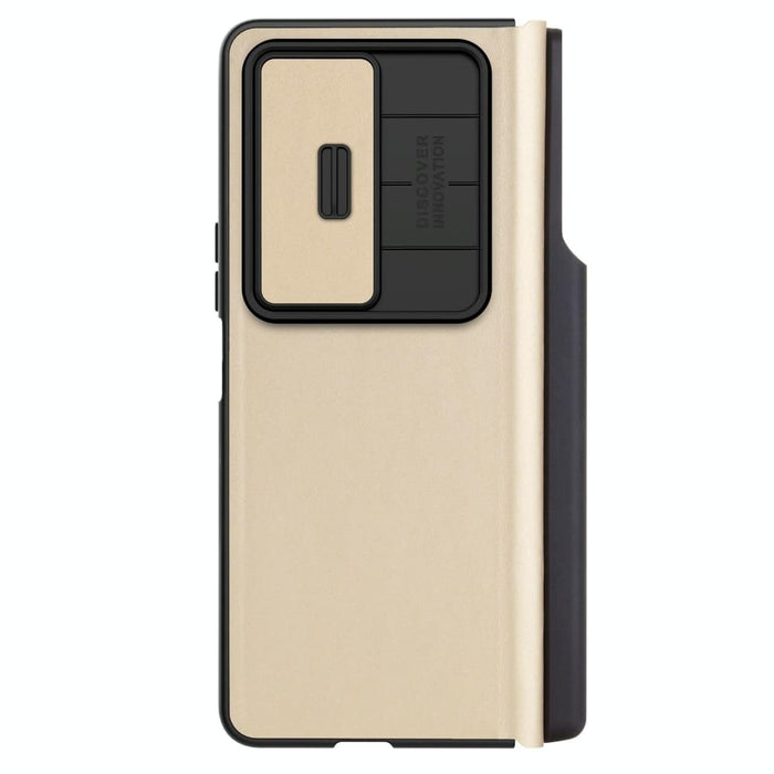 Sliding Camera Leather Case For Samsung Fold 4 5g