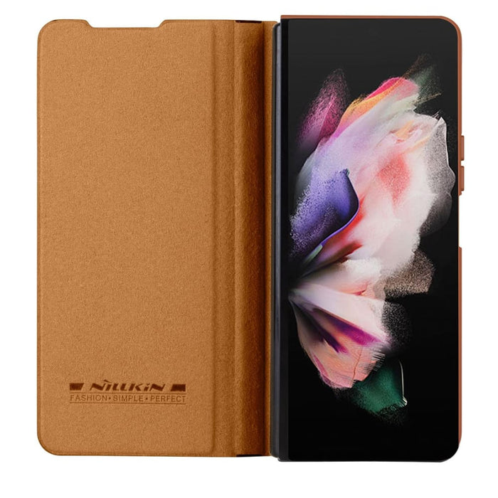 Sliding Camera Leather Case For Samsung Fold 4 5g