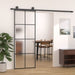 Sliding Door Aluminium And Esg Glass 76x205 Cm Black Xnnbla