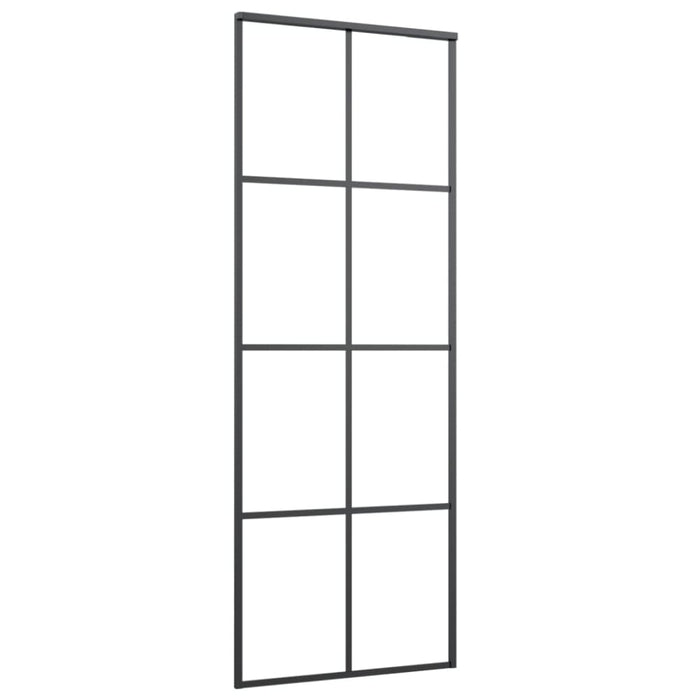 Sliding Door Aluminium And Esg Glass 76x205 Cm Black Xnnbla