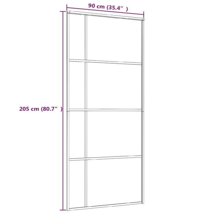 Sliding Door Esg Glass And Aluminium 90x205 Cm Black Opolnx