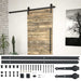 Sliding Door Hardware Kit 183 Cm Steel Black Oaxnxi