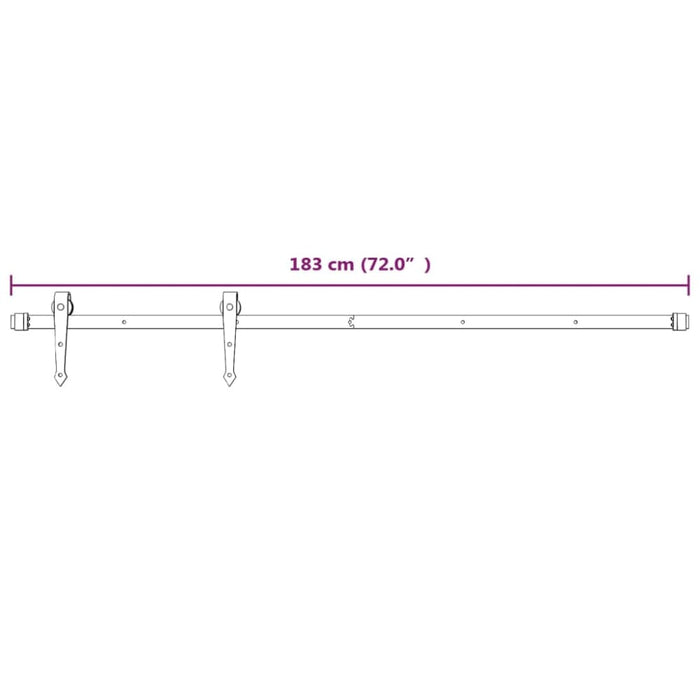 Sliding Door Hardware Kit 183 Cm Steel White Opoibk