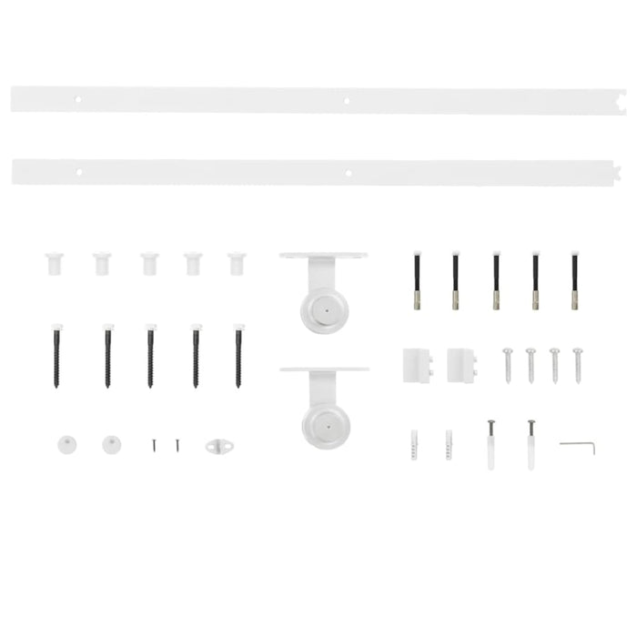 Sliding Door Hardware Kit 183 Cm Steel White Opoibp