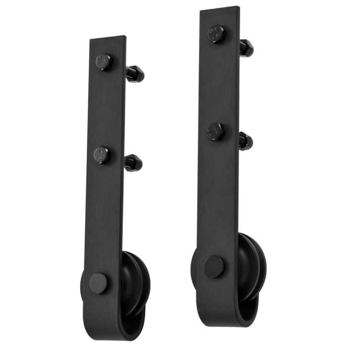 Sliding Door Hardware Kit 200 Cm Steel Black Oapxlp