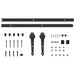 Sliding Door Hardware Kit 200 Cm Steel Black Oapxpk