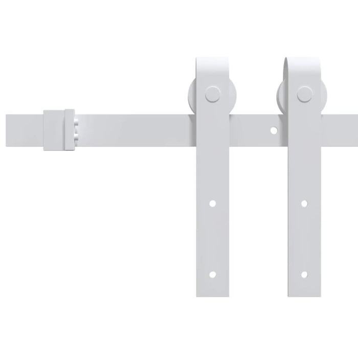 Sliding Door Hardware Kit 200 Cm Steel White Opoibn