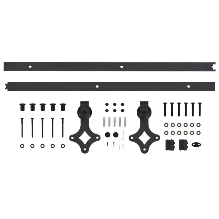 Sliding Door Skien Hardware Kit 183 Cm Steel Black Oapxlb